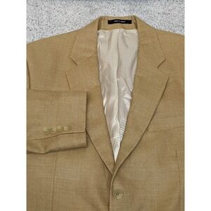 Vtg Ralph Ralph Lauren Silk Wool‎ Blend Blazer 40R Microcheck Beige Union Made